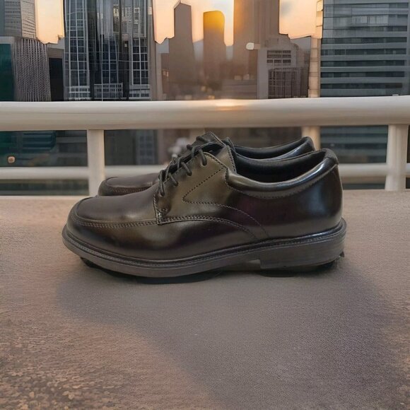 ✅NUNN BUSH BLACK LEATHER OXFORD SHOES MENS SZ 10M MANAGER COMFORT SHOE 84175-001 - Picture 1 of 13